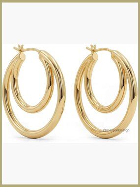 Gold Plated Hoop Earrings, Hypoallergenic Dainty Huggies, Everyday Jewelry